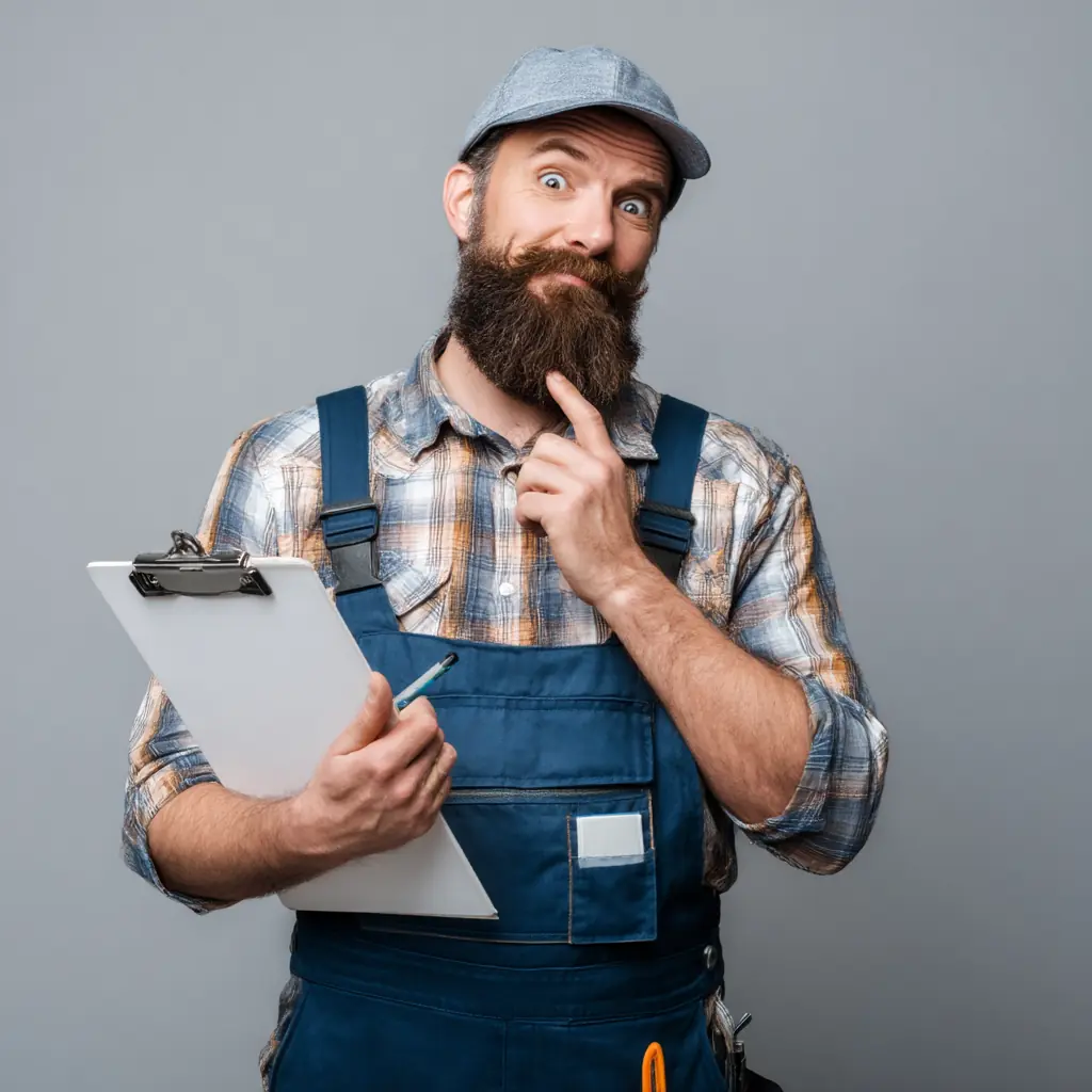 Darstellung eines Handwerkers bei der Arbeit